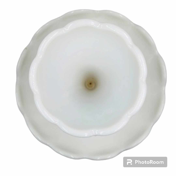 Vallerysthal France milkglass pedestal epergne - Picture 2 of 7